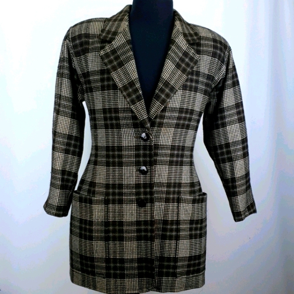 ESCADA Women's 100% Wool Tweed Blazer Jacket